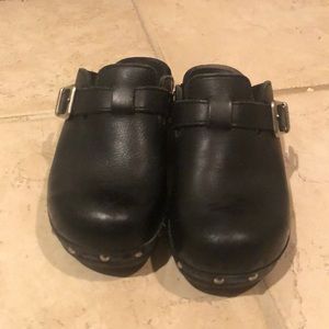 Sanita black stud clogs